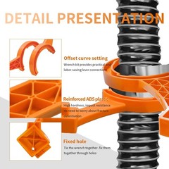 Wogomz 2 PCS RV Sewer Hose Wrench, Multi-Purpose Fitting Orange