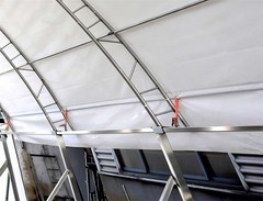 40x40x15FT Shipping Container Canopy w/Double Galvanized Steel Tube,Fabric Cover