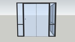 CGP Single-Slide Door System, Glass Aluminum 2-Wall 9’x6’x8′, Black
