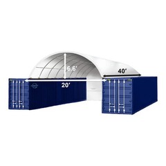 20×40 Container Shelter Canopy 15oz PVC & PE Back Panel