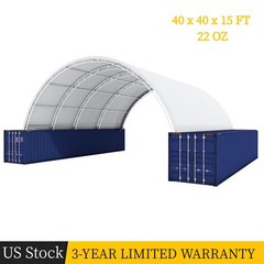 40’x40’x15′ 22 OZ PVC Shipping Container Canopy Shelter Double Truss