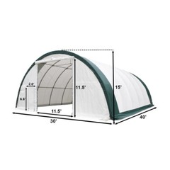 W30’xL40’xH15′ Single Truss Storage Shelter 11OZ PE Canvas Shelter with Man Door