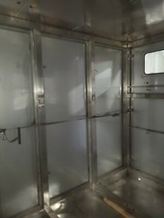 304 Stainless Steel Booth 102 1/4 x 86 1/2 x 94 1/2 inch 7 door – 27.5×83.75