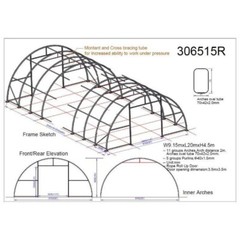 30’x85’x15′ Single Truss Storage Shelter 26oz PE Fabric Hoop Building