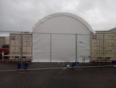 20’x40′ (15 oz PVC) Upgraded Shipping CONTAINER MOUNTED Fabric canvas Shelter