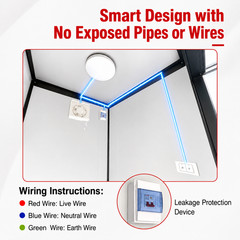 Portable Outdoor Toilet Cabin Mobile Restroom Single Stall with Sink & Vent Fan