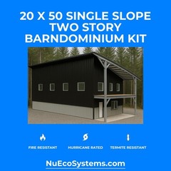 ADU KIT 24′ x 24′ Tall Lightweight Galvanized Steel Garage and Apartment Kit