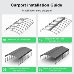 PABIMIA 20×40 FT Heavy-Duty Metal Carport, Outdoor Galvanized Steel Shelter