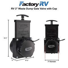 Valterra 3″ Stainless Steel RV Waste Dump Gate Valve w/Cap (1) 3 inch, Black