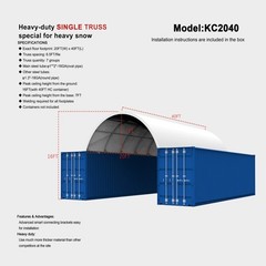 40’x20’x7′ Tarpaulin Tent Warehouse Shed 800sq.ft. Shipping Container Shelter