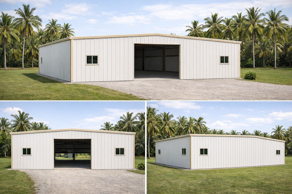 40x75x16 Steel Building Kit | Rigid Frame I-Beam | Commercial Grade