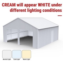 33×25 FT Metal Garage Barn Reinforced Steel Structure w/ Dual Doors Storage Shed