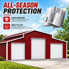 42x30x13ft Metal Garage Shed Outdoor Storage Heavy Duty Galvanized Steel Barn