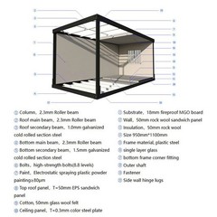 Foldable Container Office Prefab Folding Mobile Home Field Container House20ft