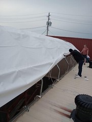 20’x40′ (15 oz PVC) Upgraded Shipping CONTAINER MOUNTED Fabric canvas Shelter