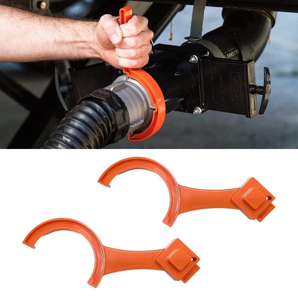 pvotawp 2-in-1 RV Sewer Hose Support & Wrench, 3 inches, 4 Orange