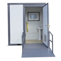 Handicap-Accessible Portable Restroom w/ Bowl & Sink Mobile Toilet for Disabled
