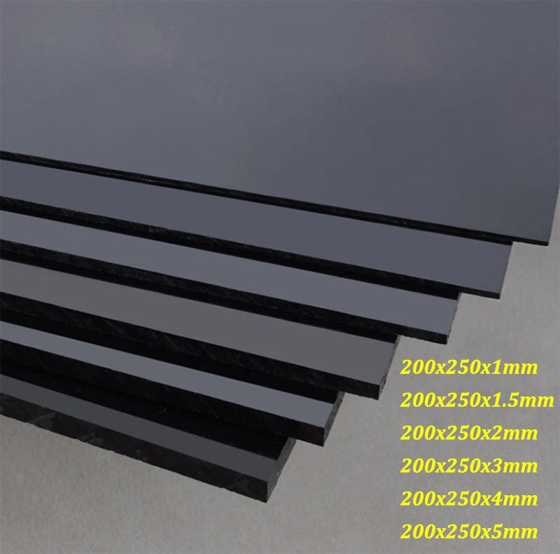 Black ABS Plastic Sheet Panel DIY Model Craft 1/1.5/2/3/4/5mm Thick Various Size