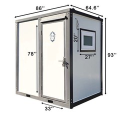Chery Private Toilet Stalls w/ Shower Curtain Mobile Toilet Portable Restrooms