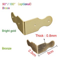 Corner Braces Vintage Brass Bracket Carved Angle 90/180°Corner Code Desk Protect