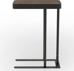 Soren Industrial 20 In. Metal C-Shaped Height Adjustable Side Table with Hidden
