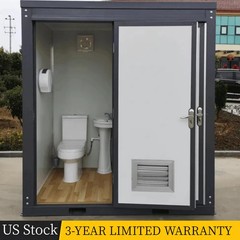 Bastone Dual Portable Restroom Mobile Toilet,2 Stall w/2 Sinks Toilets Bathroom