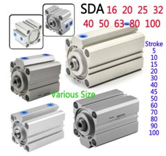 SDA16/20/25/32/40/50/63/80/90/100mm Bore Thin Pneumatic Compact Air Cylinder Lot