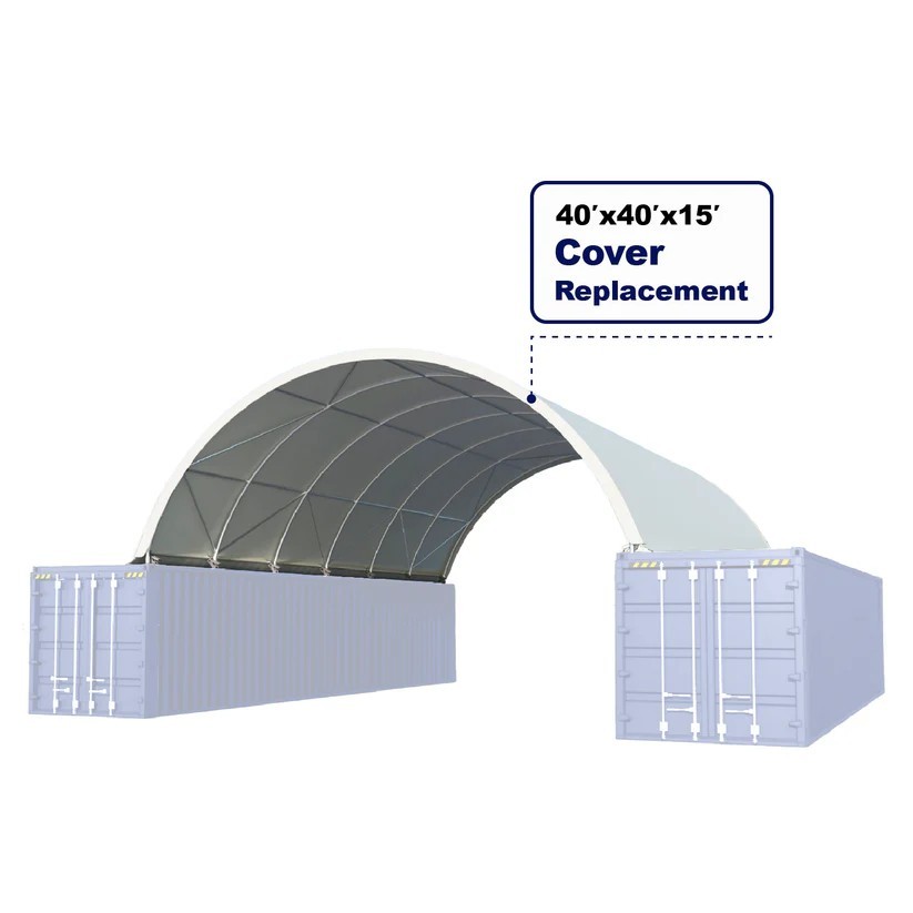 Cover Replacement for Container Shelter 40’x40’x15′ , 22oz PVC Shelter Parts