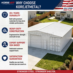 40 x 36FT Shipping Container Roof Kit Heavy Duty Steel Shelter with Roller Door