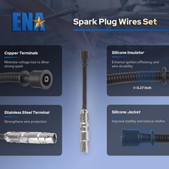 ENA Set of 6 Ignition Coil with 12 Iridium Spark Plug and Wire Set Compatible…