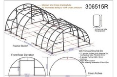 CHERY Industrial storage shelter Polytunnel 30x65x15 ft Steel UV-resistant