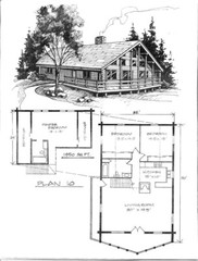 LOG CABIN HOME shell kit logs 1950 sq ft 32′ by 50′ with loft