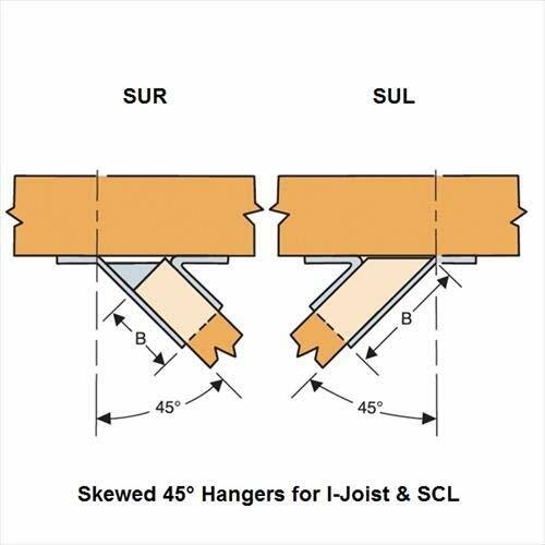 Simpson Strong-Tie SUR2.1/9 – 2-1/16 x 9-1/2 Joist Hanger Skewed Right 20 Pk