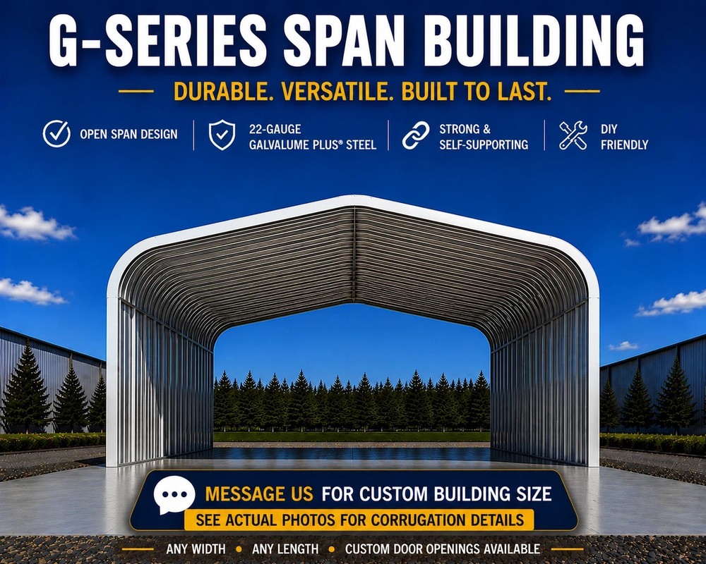32x50x18 DuroSPAN Steel Building Kit Clear Span Arch DIY Open Ends