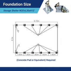 20’x30’x12′ Single Truss Storage Shelter 15oz PVC Fabric Hoop Building