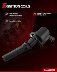 Torchbeam Ignition Coil 10 Packs FD503 and Double Iridium Spark Plugs Fit for…