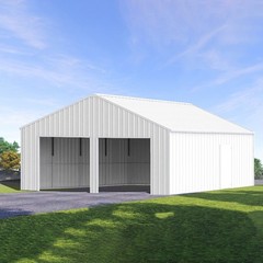 22′ x 23′ Double Garage Steel Barn Shed Outdoor Heavy Duty Carport Storage Shed