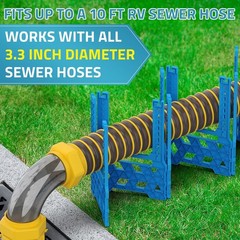 PAULINN 10FT RV Camper Sewer Hose Support, Ocean Blue Height 10ft,