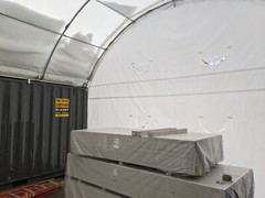 Gold Mountain/Suihe 8.5 ft height 20×20 container shelter BACK wall w/vents ONLY