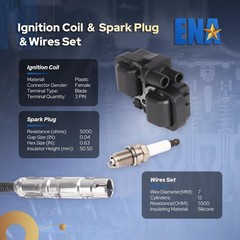 ENA Set of 6 Ignition Coil with 12 Iridium Spark Plug and Wire Set Compatible…