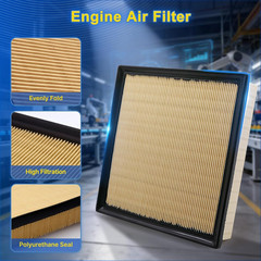 Cabin & Engine Air Filter Kit Fits 2024-2026 Tacoma L4 2.4L, 2025-2026 4Runne…