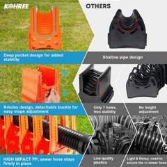 Kohree RV Sewer Hose Support 10FT, Bright Orange Heavy-Duty 10 ft,