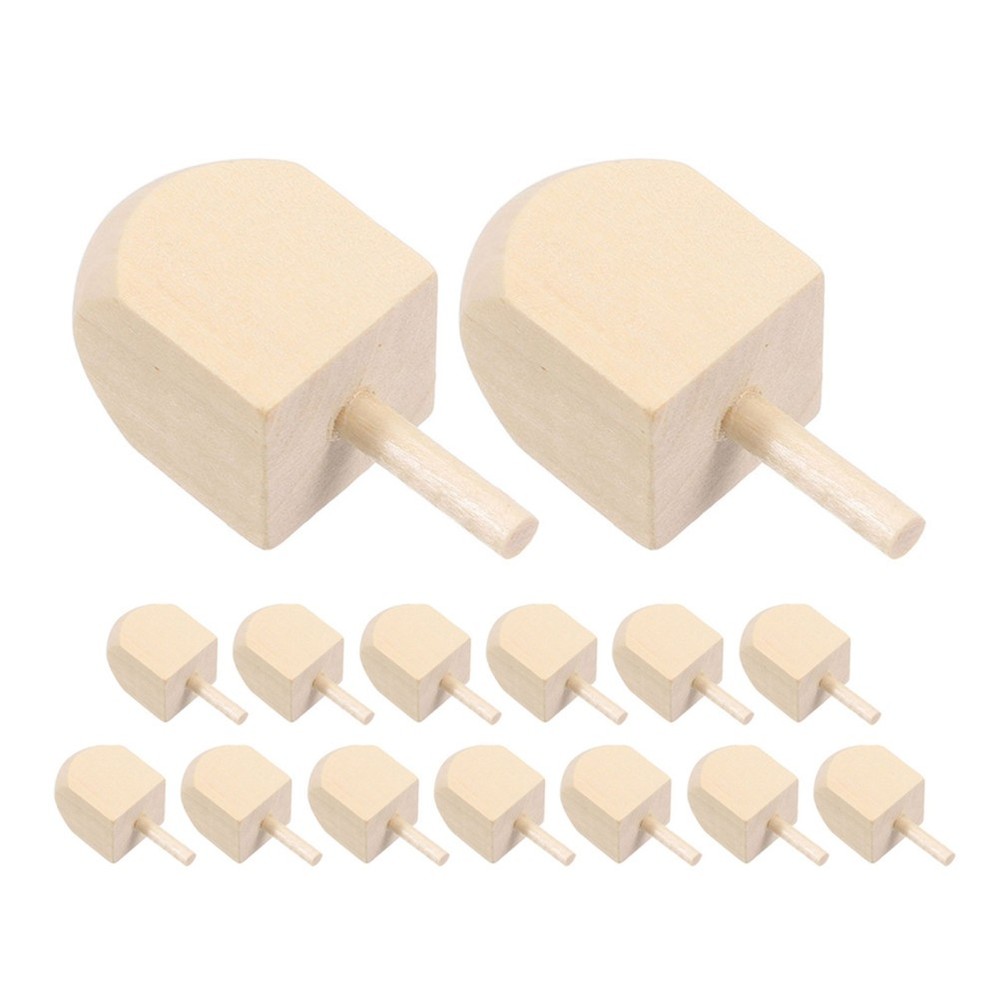 15 Pcs Wood Dreidels Toy Cutouts Ornament Hanukkah Wooden Handmade