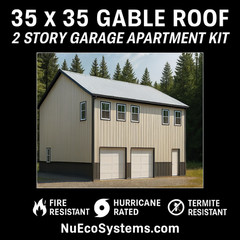 Affordable 22′ x 22′ Tall Lightweight Galvanized Steel Garage and Apartment Kit