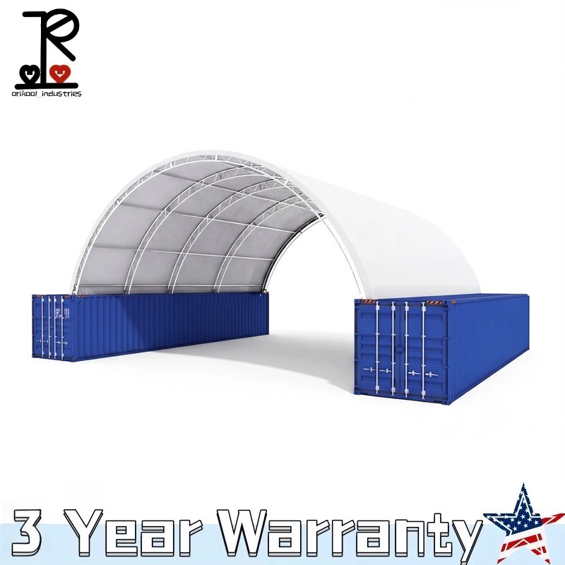 40’x40′ 22oz PVC Shipping Container Canopy Storage Shed Roof Shelter Dual Truss