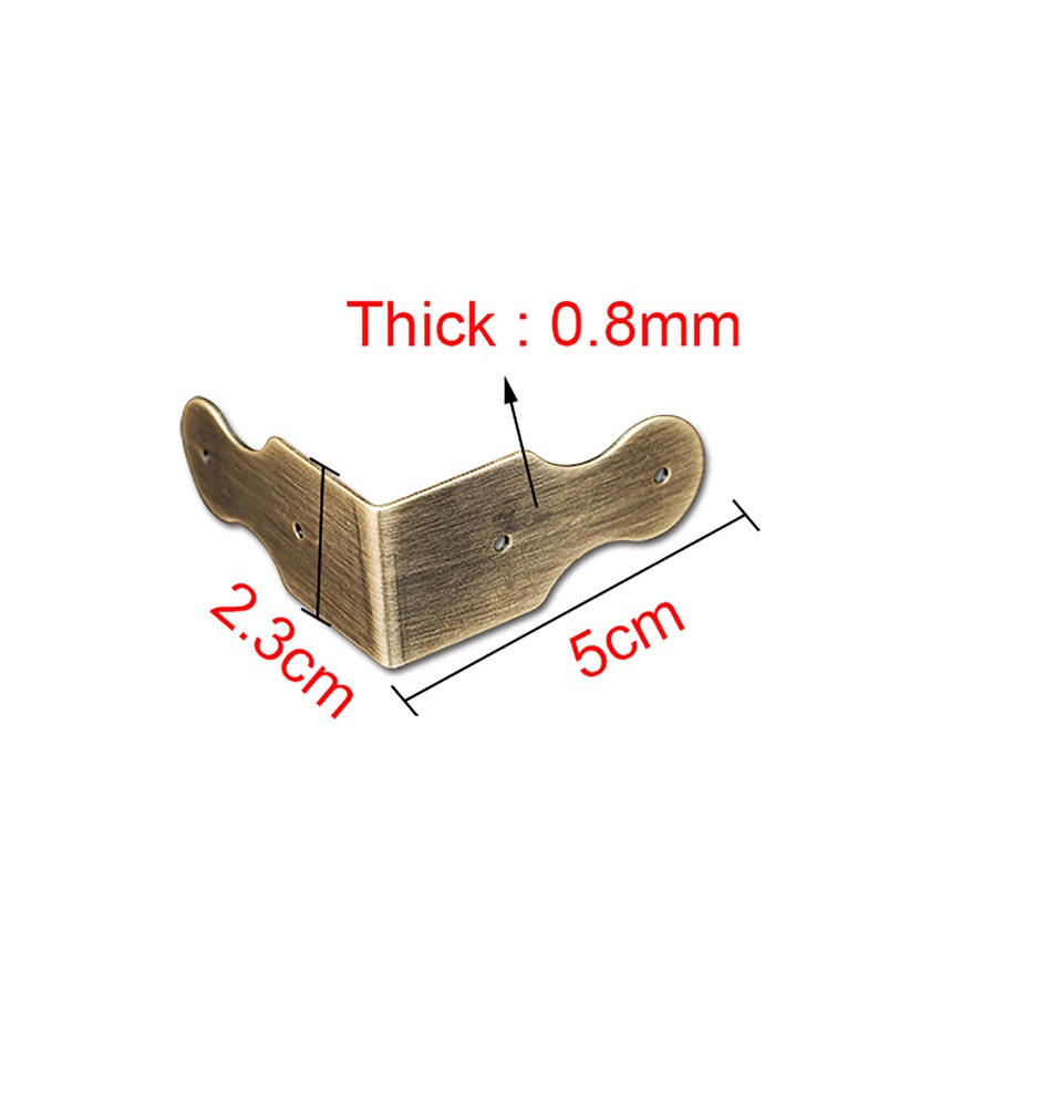 Corner Braces Vintage Brass Bracket Carved Angle 90/180°Corner Code Desk Protect