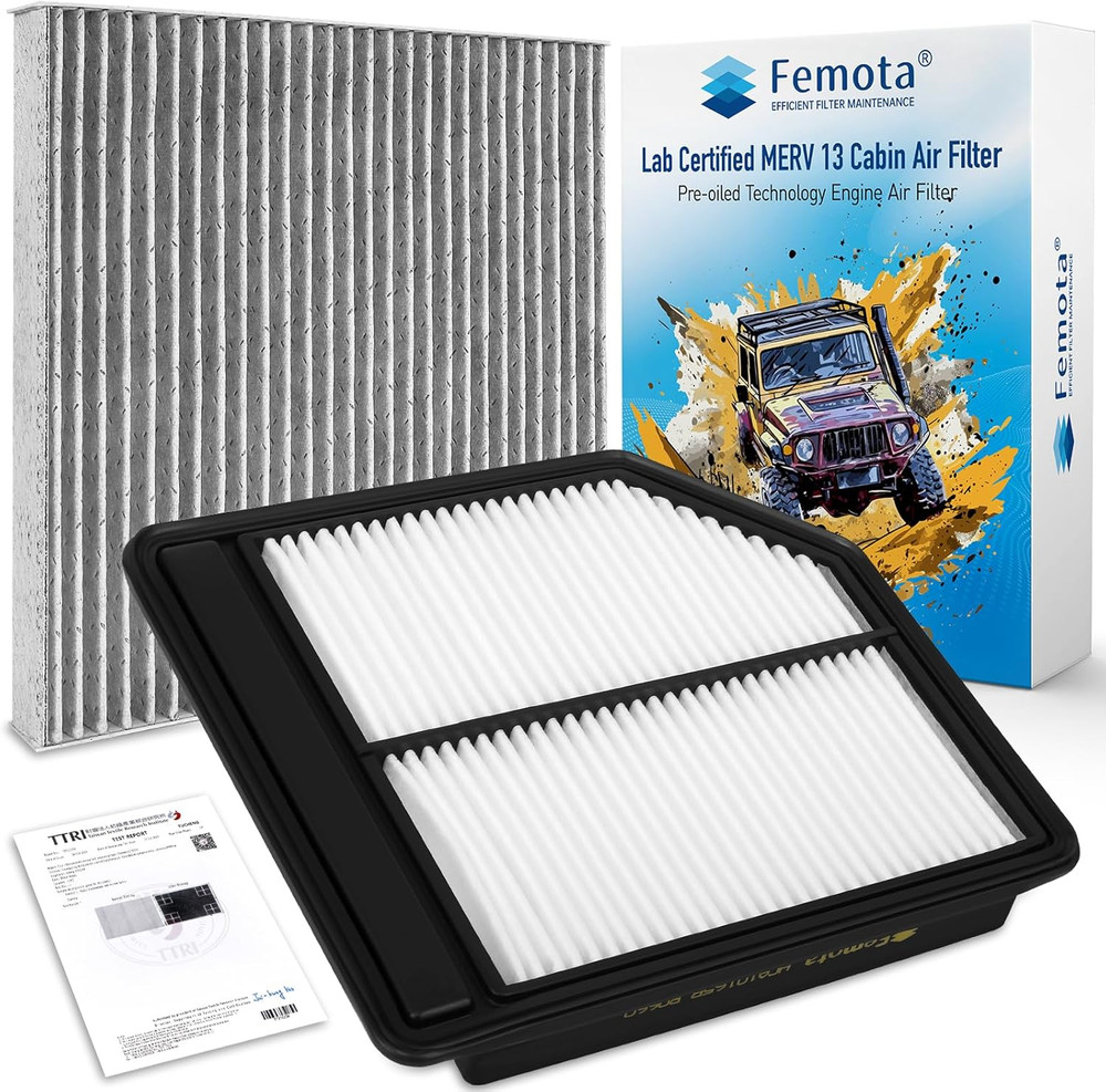 Cabin & Engine Air Filter Kit, CF10134 & CA10165, Lab Certified MERV 13, Pre-Oil