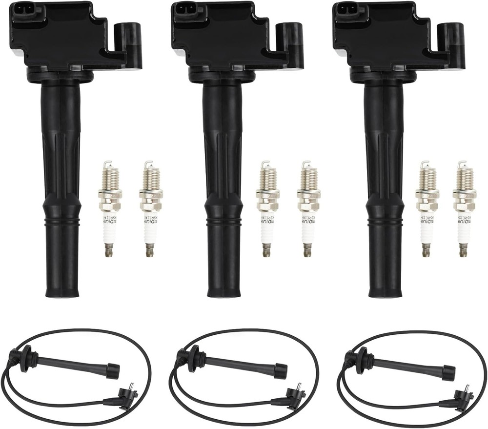 Ignition Coil Pack + Iridium Spark Plugs w/Ignition Wire for 1996-2002 Toyota…