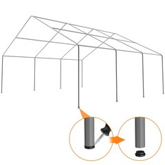 20’x20 ‘Outdoor Carport Canopy, Portable Garage Shelter with Side-Opening Door