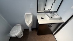 2 Station Portable Restroom Trailer 7′ x 14′ Unisex, Upscale Design
